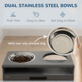 Load image into Gallery viewer, Elevated Dog Bowls, Raised Dogs Bowl Stand with 2 Stainless Steel Bowls, 25L Storage Drawer and Slow Feeder Mat, Dog Feeding Station for Large and Extra Large Dogs, Gray
