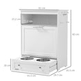 Load image into Gallery viewer, Pet Feeder Station, Dog Food Storage Container w/ Raised Dog Bowls, Hanger, for Food and Water - White
