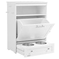 Load image into Gallery viewer, Pet Feeder Station, Dog Food Storage Container w/ Raised Dog Bowls, Hanger, for Food and Water - White
