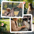 Load image into Gallery viewer, Pet Stroller for Small Miniature Dogs Cats Foldable Travel Carriage with Wheels Zipper Entry Cup Holder Storage Basket Brown
