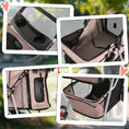 Load image into Gallery viewer, Pet Stroller for Small Miniature Dogs Cats Foldable Travel Carriage with Wheels Zipper Entry Cup Holder Storage Basket Brown
