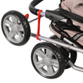 Load image into Gallery viewer, Pet Stroller for Small Miniature Dogs Cats Foldable Travel Carriage with Wheels Zipper Entry Cup Holder Storage Basket Brown
