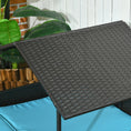 Load image into Gallery viewer, Elevated Rattan Dog House Outdoor with Canopy, Extendable Wicker Dog Bed with Water-Resistant Cushion, for Small and Medium Dogs Blue
