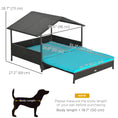 Load image into Gallery viewer, Elevated Rattan Dog House Outdoor with Canopy, Extendable Wicker Dog Bed with Water-Resistant Cushion, for Small and Medium Dogs Blue
