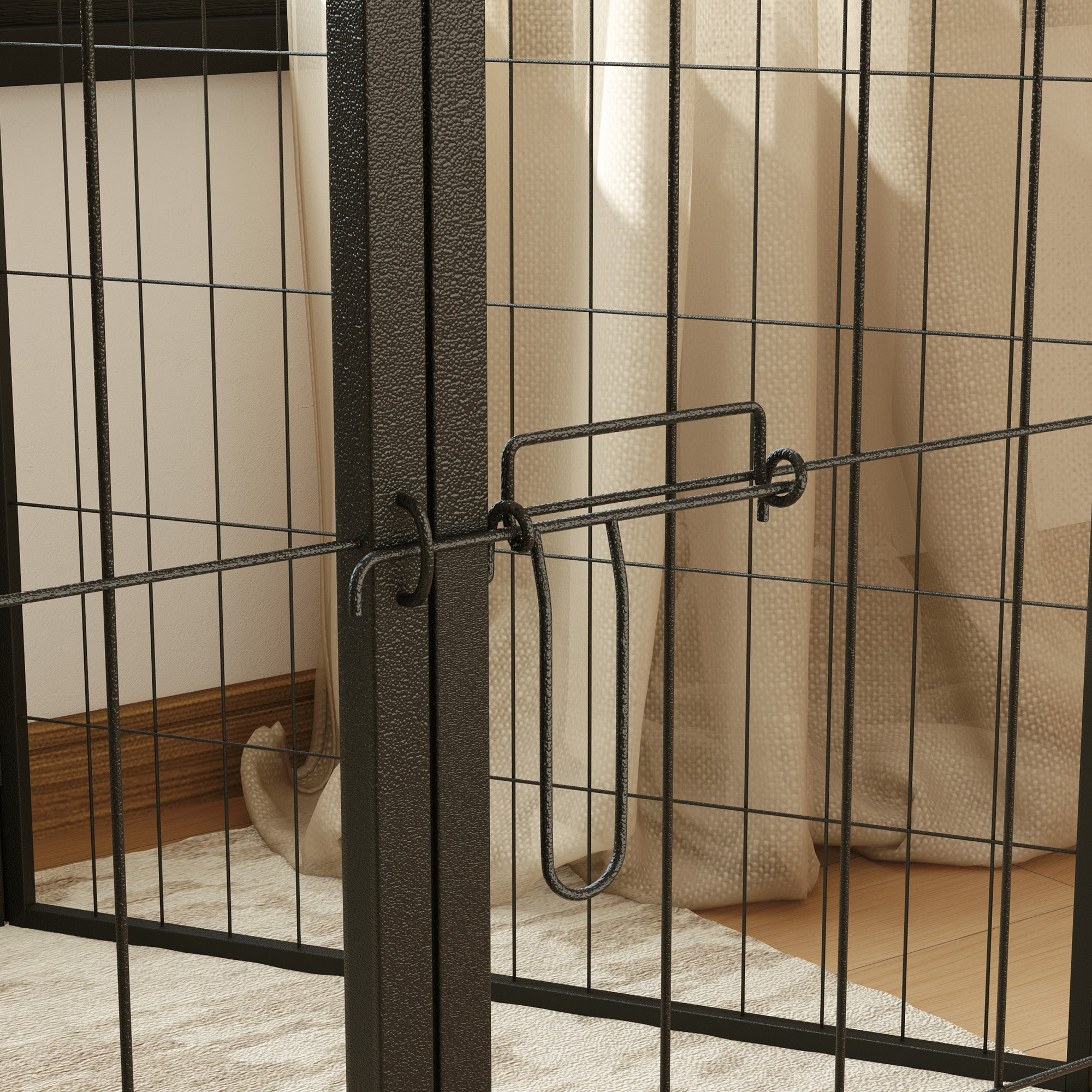 Dog Playpen, Wide 31.5"W Heavy-Duty Metal Puppy Play Pen, Pet Exercise Fences for Outside and Indoor, DIY Design with Door for Medium Dogs, 6 Panels, 31.5"H