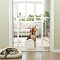 Load image into Gallery viewer, 30"-41" Extra Wide Pet Gate with Small Door, 35"H Dog Gate with Safety Gate Barrier, Stair Pressure Fit, Auto Close, Double Locking, for Doorways, Hallways, White
