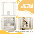 Load image into Gallery viewer, 30"-41" Extra Wide Pet Gate with Small Door, 35"H Dog Gate with Safety Gate Barrier, Stair Pressure Fit, Auto Close, Double Locking, for Doorways, Hallways, White
