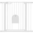 Load image into Gallery viewer, 30"-41" Extra Wide Pet Gate with Small Door, 35"H Dog Gate with Safety Gate Barrier, Stair Pressure Fit, Auto Close, Double Locking, for Doorways, Hallways, White
