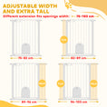 Load image into Gallery viewer, 30"-41" Extra Wide Pet Gate with Small Door, 35"H Dog Gate with Safety Gate Barrier, Stair Pressure Fit, Auto Close, Double Locking, for Doorways, Hallways, White
