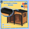 Load image into Gallery viewer, Wooden Dog Kennel, Elevated Dog house with Removable Floor, Asphalt  and Openable Roof, Large Window, Outdoor Pet House Shelter for Large Dogs, Yellow
