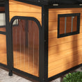 Load image into Gallery viewer, Wooden Dog Kennel, Elevated Dog house with Removable Floor, Asphalt  and Openable Roof, Large Window, Outdoor Pet House Shelter for Large Dogs, Yellow
