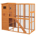 Load image into Gallery viewer, Large Catio Outdoor Cat Enclosure Weatherproof Cat House with Cat Condo, Indoor Wooden Cat Cage Pet Kennel, 77"L x 38"W x 69"H, Orange
