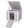 Load image into Gallery viewer, Small Wooden Rabbit Hutch Bunny Cage Guinea Pig Cage Duck House Dog House with Openable & Waterproof Roof, for Rabbits, Chickens, Ducks, Gray
