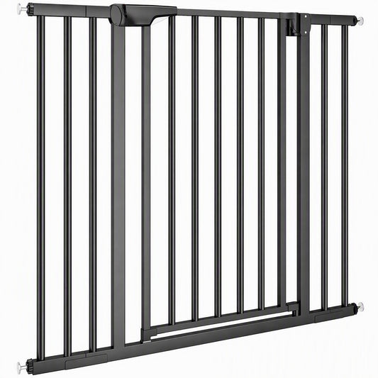 Baby Gate, 30"-32", 33"-35", 35"-37", 38"-40"W Pet Gate with Auto-Close, Two-Way Open, Pressure Mounted for Stair, Doorways and Hallways, 36"H, Black