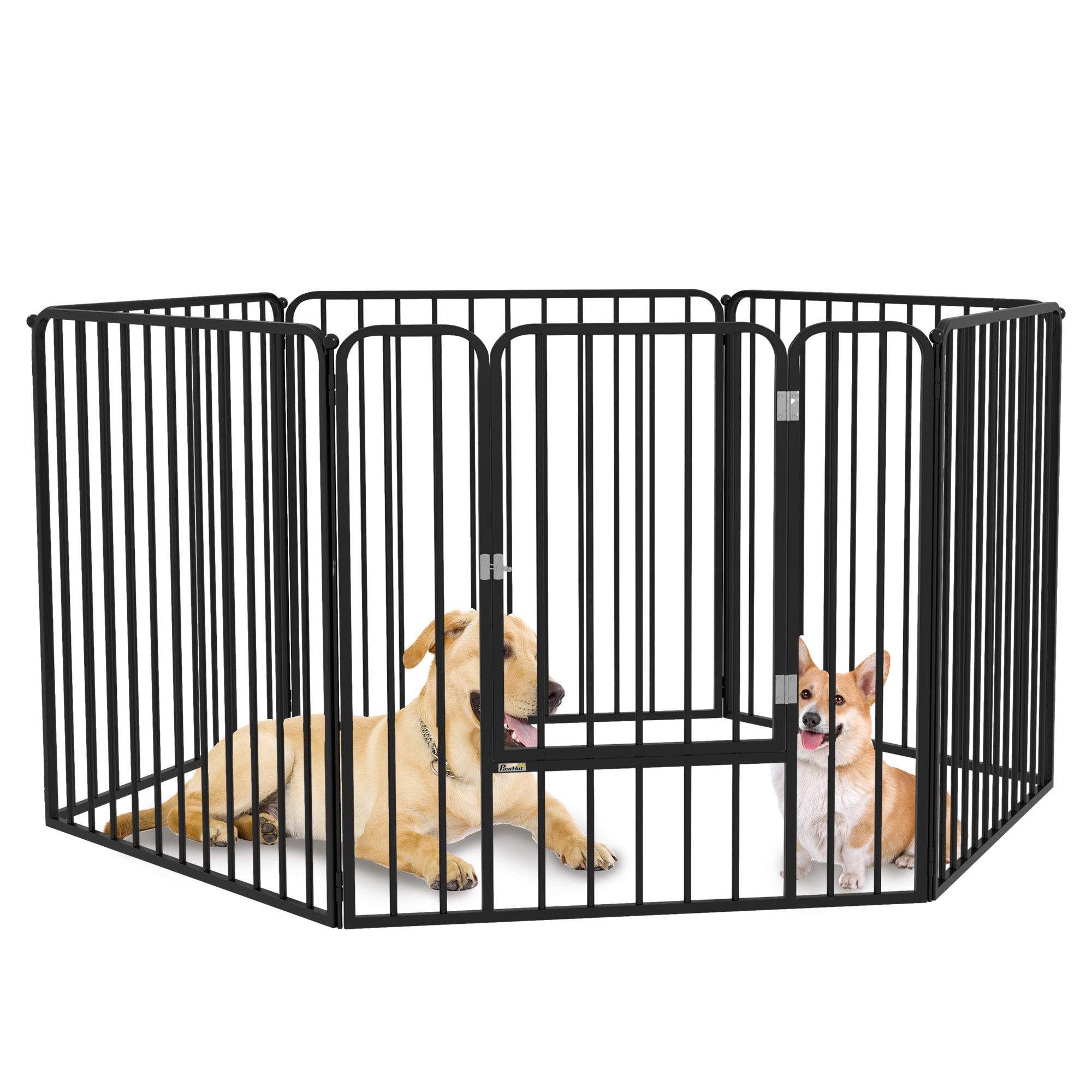 Heavy Duty Dog Playpen, Steel Dog Pen with Door, Pet Exercise Fence, Outdoor Indoor DIY Design for Small and Medium Dogs, 31.5" Height, 6 Panels