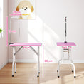 Load image into Gallery viewer, Foldable Dog Grooming Table, 32" Portable Pet Grooming Table with Height Adjustable Arm and Anti-Slip Rubber Top for Small Medium Dogs and Cats, Pink
