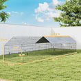 Load image into Gallery viewer, Metal Chicken Coop, Large Chicken Run with Water-Resistant & Anti-UV Cover for 7-9 Hens, Outdoor Hen House Rabbit Hutch with 10 Doors for Duck, Small Animal, for Backyard, 21' x 3.5' x 3.6'
