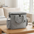 Load image into Gallery viewer, Dog Travel Bag, Dog Walking Bag with Multiple Pockets, Two Food Containers and Silicone Collapsible Bowl, Treat Pouch Bag for Cat Puppy Picnic Camping, Light Grey
