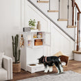 Load image into Gallery viewer, PawHut Dog Feeding Station with 2 Storage Cabinets, Pet Feeding Station with 2 Elevated Dog Bowls, Side Hooks, Anti-tip Kit, Hidden Pet Feeder Station for Feeding & Watering, White
