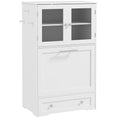 Load image into Gallery viewer, PawHut Dog Feeding Station with 2 Storage Cabinets, Pet Feeding Station with 2 Elevated Dog Bowls, Side Hooks, Anti-tip Kit, Hidden Pet Feeder Station for Feeding & Watering, White
