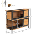 Load image into Gallery viewer, 48" 2-Story Large Rabbit Hutch Bunny Cage Wooden Pet House Metal Frame with Rooms, Ramp, No Leak Tray, Feeding Trough, Waterproof Asphalt Roof for Rabbits, Chickens, Ducks, Outdoor/Indoor
