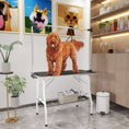 Charger l'image dans la visionneuse de la galerie, 42in Foldable Dog Grooming Table, Pet Grooming Table with Adjustable Grooming Arms, Storage Shelf, Two Nooses, 42" x 24" x 61", Black
