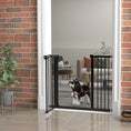 Load image into Gallery viewer, Dog Gate Stair Gate Pressure Fit Pets Barrier Auto Close for Doorway Hallway, 74-94cm Wide Adjustable, Black
