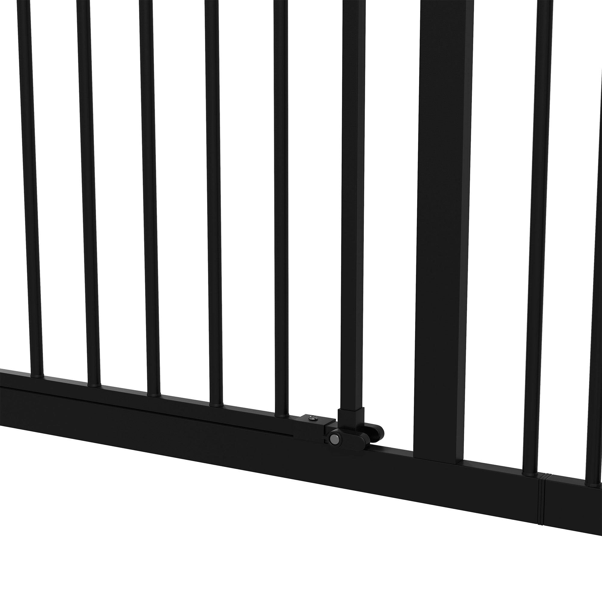 Dog Gate Stair Gate Pressure Fit Pets Barrier Auto Close for Doorway Hallway, 74-94cm Wide Adjustable, Black