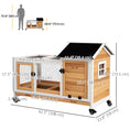 Charger l'image dans la visionneuse de la galerie, Indoor Rabbit Hutch with Wheels, Bunny Cage with Ramp, Run, Pull Out Tray, Suitable for Rabbit, Guinea Pig, Yellow
