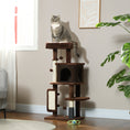 Charger l'image dans la visionneuse de la galerie, Cat Tree for Large Cat Adults, 41 Inch Cat Tower for Indoor Cats w/ Scratching Posts, Cat Bed, Condo, Grooming Brush, Jumping Platforms, Toy Balls, Anti-tip Kit, Brown
