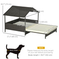 Load image into Gallery viewer, Elevated Rattan Dog House Outdoor with Canopy, Extendable Wicker Dog Bed with Water-Resistant Cushion, for Small and Medium Dogs Cream White
