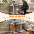 Load image into Gallery viewer, Dog Crate Furniture, 100 cm Wooden Dog Kennel Indoor Double Door with Sliding Barn Door, Decorative Pet Kennel End Side Table for Large Breeds, White
