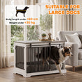 Load image into Gallery viewer, Dog Crate Furniture, 100 cm Wooden Dog Kennel Indoor Double Door with Sliding Barn Door, Decorative Pet Kennel End Side Table for Large Breeds, White
