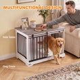 Load image into Gallery viewer, Dog Crate Furniture, 100 cm Wooden Dog Kennel Indoor Double Door with Sliding Barn Door, Decorative Pet Kennel End Side Table for Large Breeds, White
