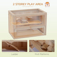 Load image into Gallery viewer, Wooden Hamster Cage Mouse Mice Rodent Small Animals Hutch Exercise Play House 60 x 35 x 42cm, Natural Wood Finish

