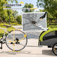 Load image into Gallery viewer, Dog Bike Trailer, 2-in-1 Pet Stroller Cart Bicycle Carrier, Folding Cart Frame with Suspension, Universal Bicycle Coupler, Reflectors, Flag, for Medium Dogs Up to 44 LBS, Green
