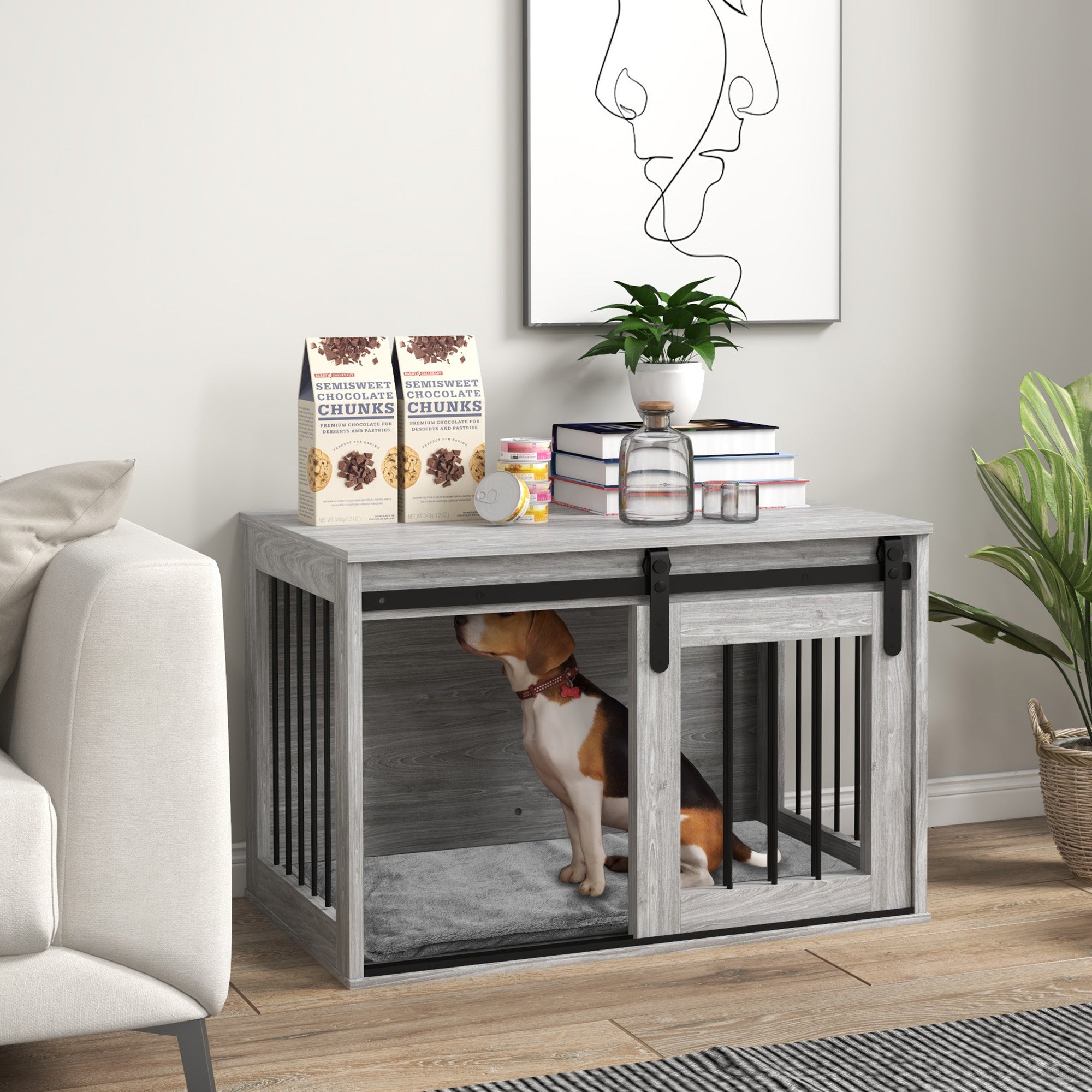 PawHut Dog Crate Furniture for Extra Large Breeds with Removable