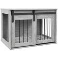 Load image into Gallery viewer, Dog Crate Furniture, Dog House Furniture Style for Medium Breeds, Pet Kennel with Removable Cushion for Indoor Use, 80 x 54 x 57cm, Grey
