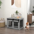 Load image into Gallery viewer, Dog Crate Furniture, Dog House Furniture Style for Medium Breeds, Pet Kennel with Removable Cushion for Indoor Use, 80 x 54 x 57cm, Grey
