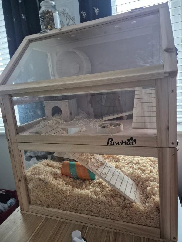 Natural Hamster Habitat Wooden Homes for Hamsters | PawHut – PAWHUT