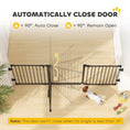 Load image into Gallery viewer, Foldable Dog Gate with Door, 3 Panel Metal Pet Gate for Stairs, Doorways, Hallways and Fireplace, Auto-Close Safety Gate, 202.5 x 76 cm, Black
