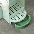 Load image into Gallery viewer, 2 in 1 Cat Litter Box Cat House, Hooded Cat Litter Tray, with Drawer Pans, Scoop, Openable Cover - Green
