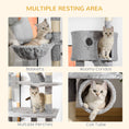 Load image into Gallery viewer,  Floor to Ceiling Cat Tree, 94.5-102.5 inch Adjustable Height Cat Climbing Tower with Scratching Posts, Condos, Hammocks, Tubes, Ladders, Platforms, Dangling Balls for Indoor Kittens, Light Gray
