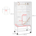 Load image into Gallery viewer, Large Bird Cage Budgie Cage 3 Tier Aviary with Stand Wheels, Toys, Ladders, Shelf for Canaries, Finches, Cockatiels, Parakeets - White
