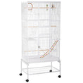 Load image into Gallery viewer, Large Bird Cage Budgie Cage 3 Tier Aviary with Stand Wheels, Toys, Ladders, Shelf for Canaries, Finches, Cockatiels, Parakeets - White
