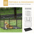 Charger l'image dans la visionneuse de la galerie, 4 Panels Dog Playpen, Heavy Duty Dog Fence, 28" H Portable Pet Playpen with Door Double Locking Latches, No Leaking Tray for Indoor Outdoor Backyard Garden, Grey
