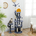 Load image into Gallery viewer, 71" Tall Cat Tree, Multi-Level Cat Tower for Indoor, Corner DIY Design with Scratching Posts, Sisal Pad, Condo, Bed, Hammock, Platforms, Balls, Activity Center, Dark Grey
