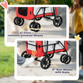 Load image into Gallery viewer, Dog Pram Dog Stroller Pet Pushchair with Detachable Carrier Soft Padding, Safety Leashes, for Mini and Small Dogs - Red
