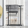 Load image into Gallery viewer, Pressure Fit Dog Stair Gate No Drilling Safety Gate Auto Close for Doorways, Hallways, 74-80cm Adjustable, 94cm Tall, Black
