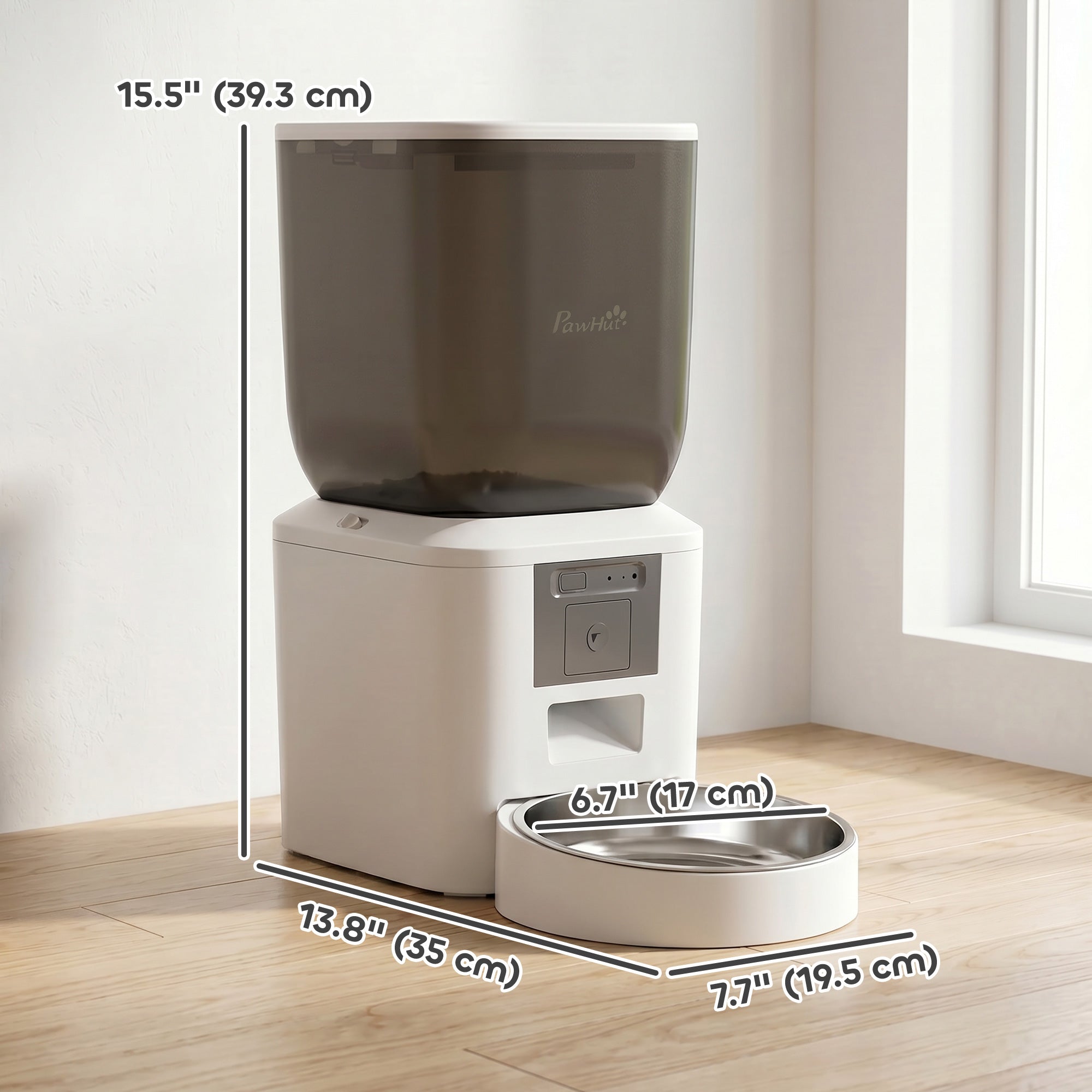 Automatic Cat Feeder with Camera, 2.4G WiFi, Smart APP Control 8L Extra Large Pet Feeder 1-10 Meals with 2-Way Audio, Night Vision, Anti-Clogging, 10s Meal Call Back, Dual Power Supply